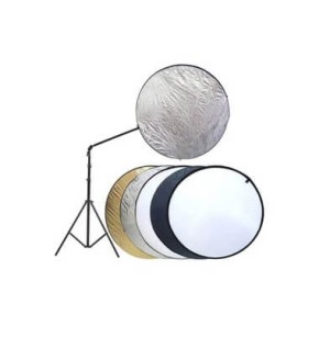 Fotima Iluminación Kit Reflector 5 en 1 107cm + Soporte + Pie Robusto