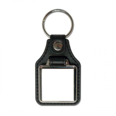 Gamax Llavero Metálico Personalizable MD-10N Piel Sintetica NEGRO (25X25MM)