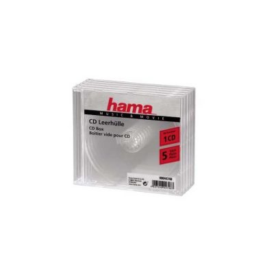 Hama Caja Cd/Dvd para 1 CD, Paquete 5 u.