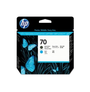 HP 70 Cartucho Tinta Cabezal Negro mate + Cian