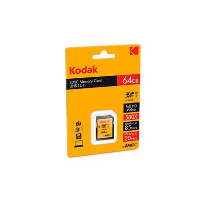 Kodak Tarjeta Memoria SDXC SD  64Gb  85 Mb/s C10 UHS-I U1