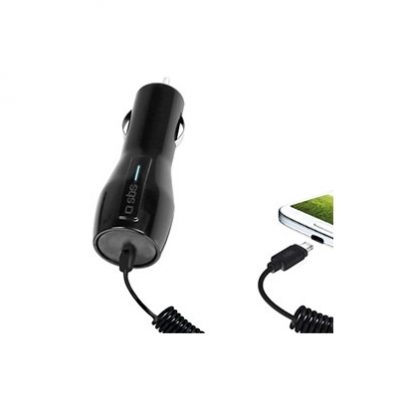 SBS Cargador Coche Conector MicroUSB 12/24V 1000 mAh Negro