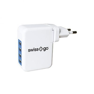 Swiss+Go Cargador Red C42 4xUSB 5V 3.4A Compacto