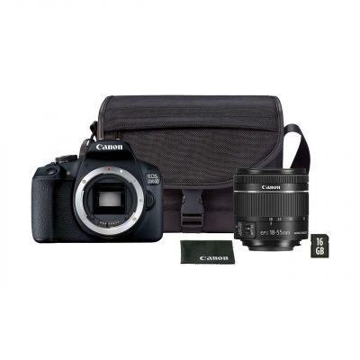 Canon Cámara Reflex Eos 2000D Kit Objetivo 18-55mm IS II Kit Funda y SD 16Gb