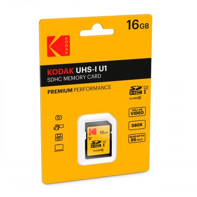 Kodak Tarjeta Memoria SDHC SD 16Gb  85 Mb/s C10 UHS-I U1 V10 Premium