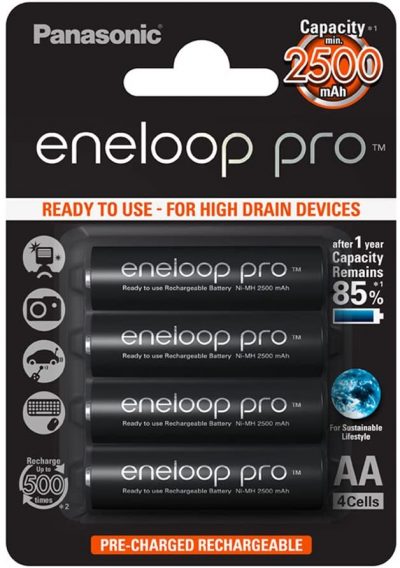 Panasonic Eneloop Pro Pila Recargable R6/AA NiMh 2500mAh 1,2V Pack 4 uds.