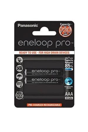 Panasonic Eneloop Pro Pila Recargable R3/AAA NiMh 930mAh 1,2V Pack 2 uds.