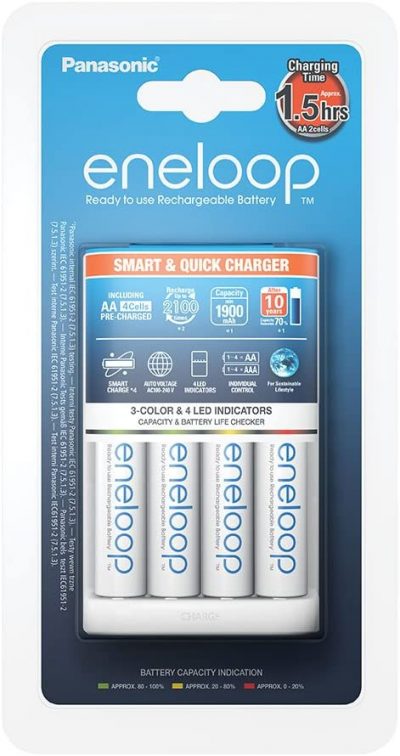 Panasonic Eneloop Cargador Smart-Quick + 4 Pilas AA 2000mAh