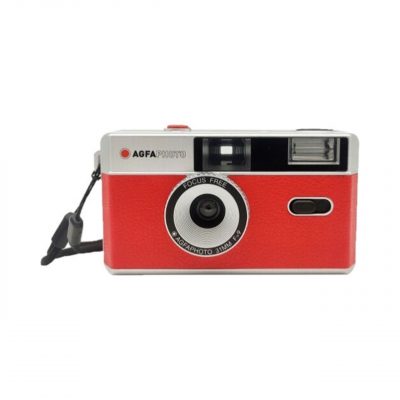 AgfaPhoto Cámara Analógica 35mm Reusable con Flash Roja + Bolsa