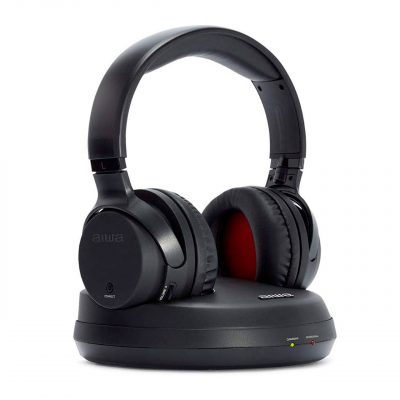 Aiwa Auricular WHF-930D 18kHz-40Hz, Inalámbrico + Base de Carga, Salida Óptica, para TV