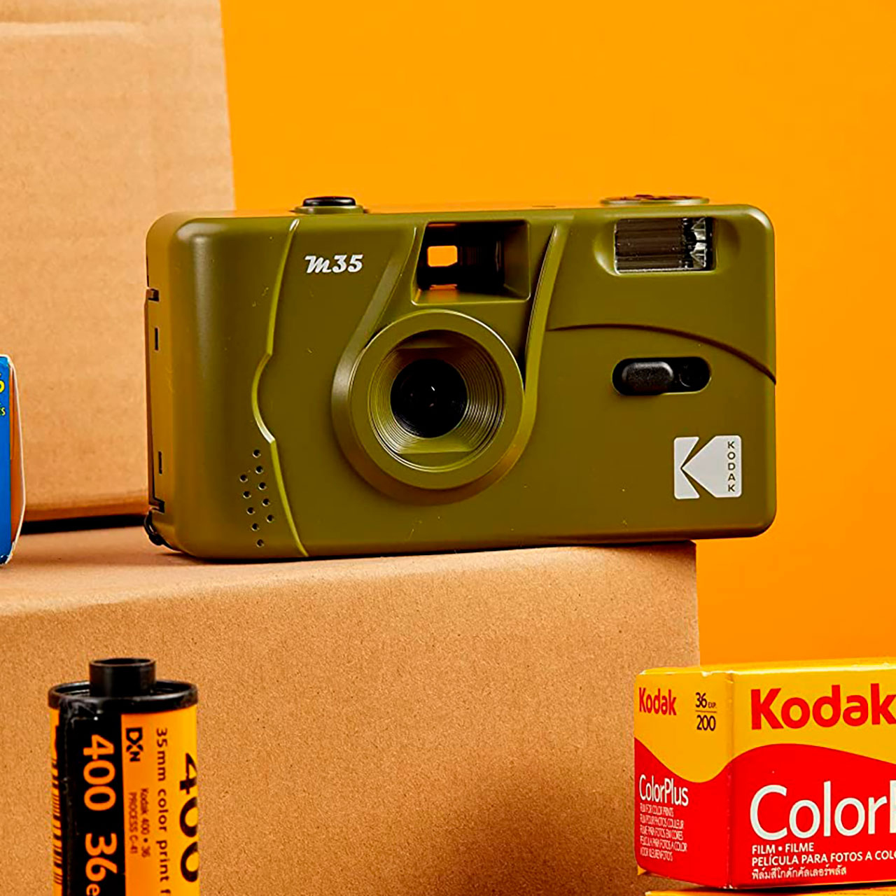 Kodak M35 Cámara Analógica 35mm Reusable con Flash Verde Oliva AP