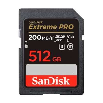 SanDisk Tarjeta Memoria SDXC 512Gb Extreme Pro 200 Mb/s V30 UHS-I U3
