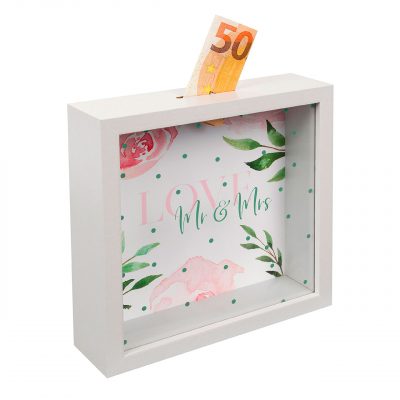 Goldbuch Money Box Mr. & Ms. Marco Fotos Madera  18x18 cm Blanco