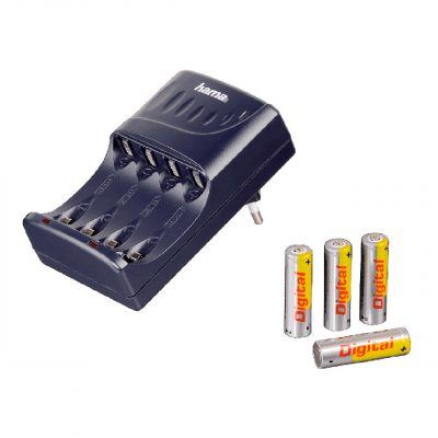 Hama Cargador Pilas Digital + 4 pilas AA