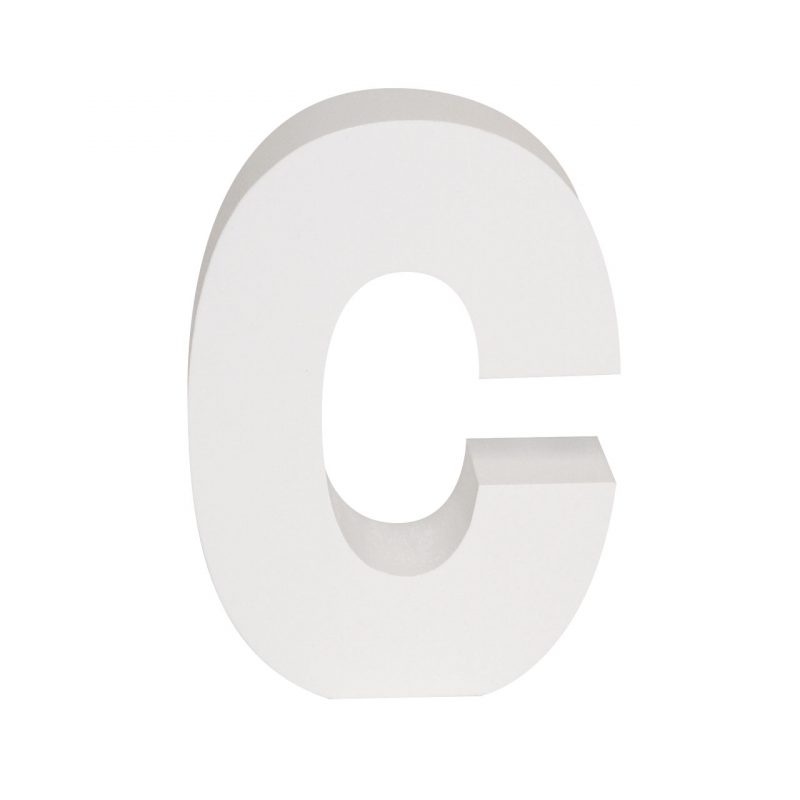 AP Letra Decorativa MDF - Letra C  15x28  Blanca