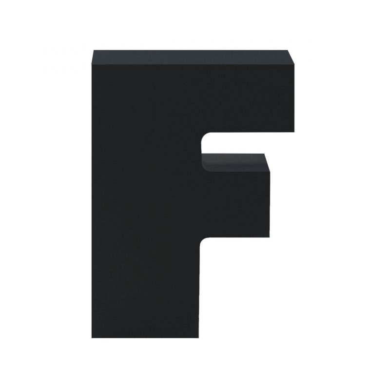 AP Letra Decorativa MDF - Letra F  15x28  Negra