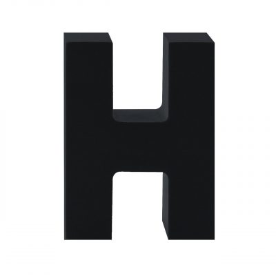 AP Letra Decorativa MDF - Letra H  15x28  Negra