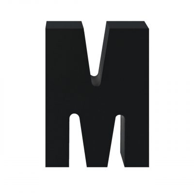 AP Letra Decorativa MDF - Letra M  15x28  Negra