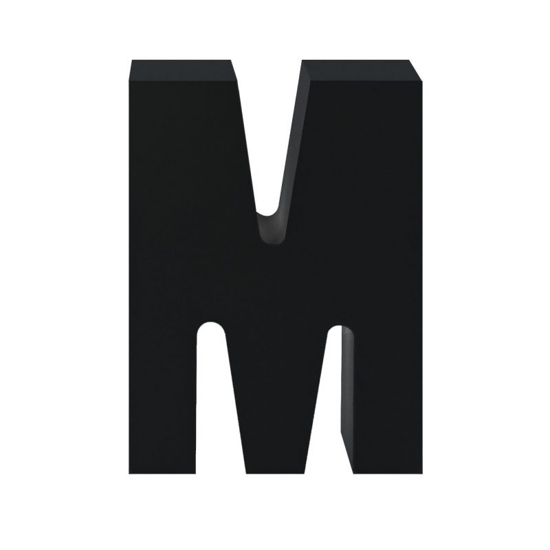 AP Letra Decorativa MDF - Letra M  15x28  Negra