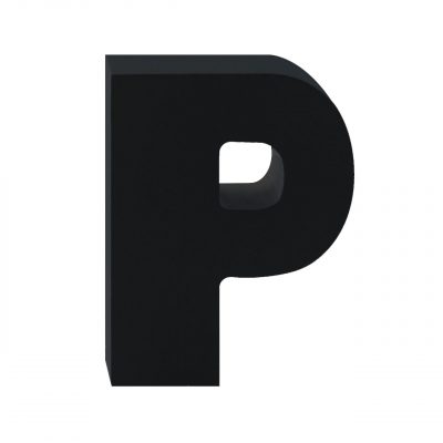 AP Letra Decorativa MDF - Letra P  15x28  Negra