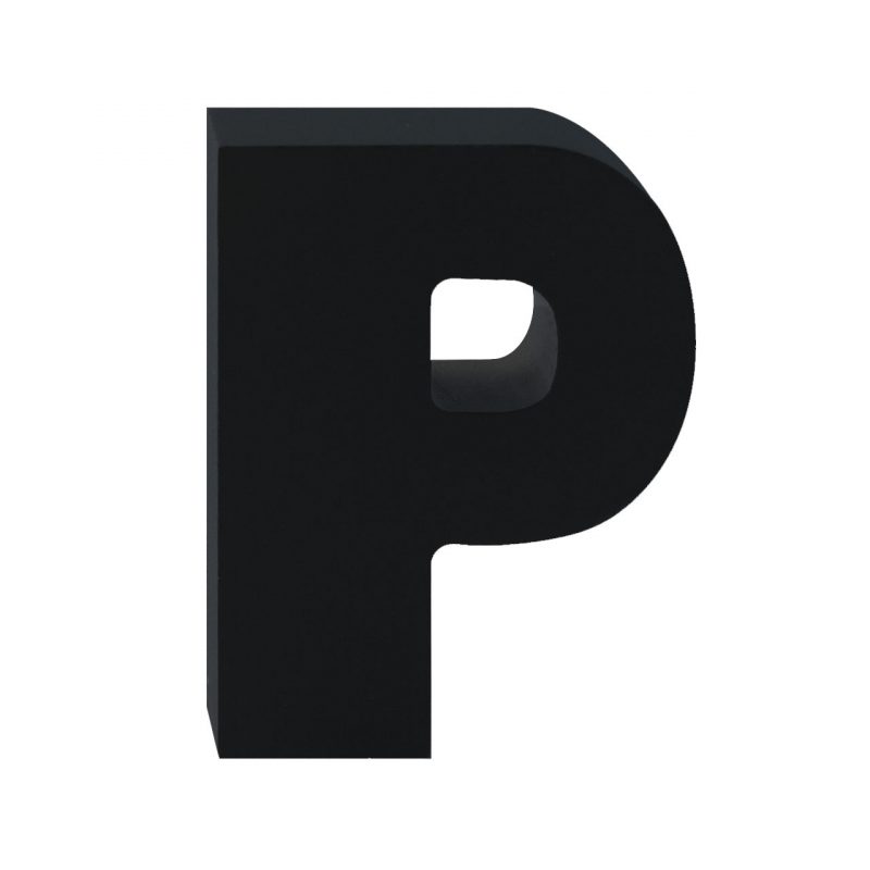 AP Letra Decorativa MDF - Letra P  15x28  Negra