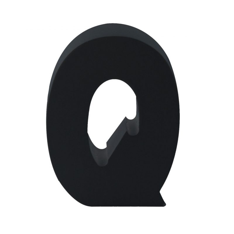 AP Letra Decorativa MDF - Letra Q  15x28  Negra