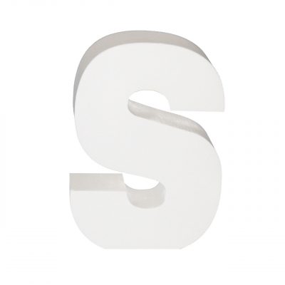 AP Letra Decorativa MDF - Letra S  15x28  Blanca