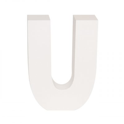 AP Decorative MDF Lettering - U Letter 7x10 White
