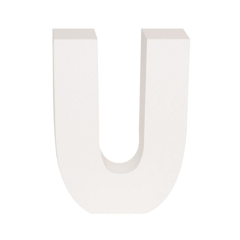 AP Letra Decorativa MDF - Letra U  15x28  Blanca