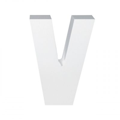 AP Decorative Letter MDF - Letter V 15x28 White