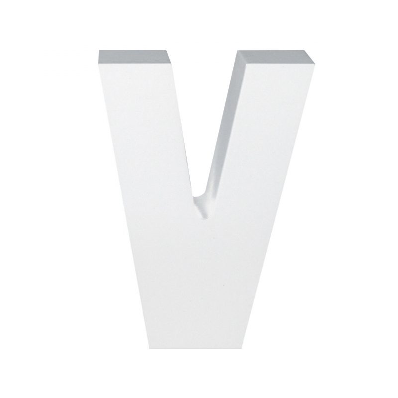 AP Decorative Letter MDF - Letter V 15x28 White