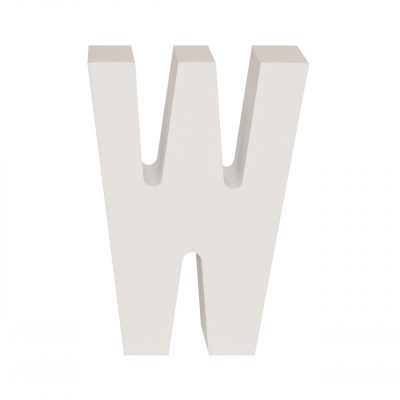 AP Letra Decorativa MDF - Letra W  15x28  Blanca