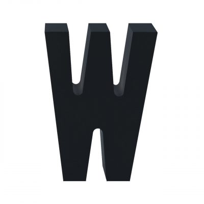 AP Letra Decorativa MDF - Letra W  15x28  Negra
