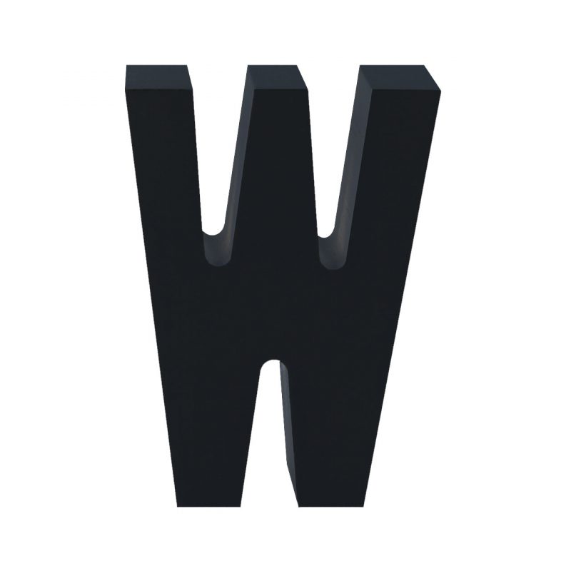 AP Letra Decorativa MDF - Letra W  15x28  Negra