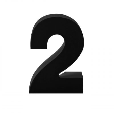 AP Letra Decorativa MDF - núm. 2   7x10  Negra