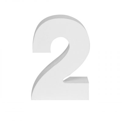 AP Letra Decorativa MDF - núm. 2  15x28  Blanca