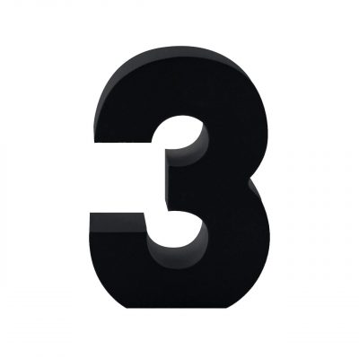 AP Letra Decorativa MDF - núm. 3   7x10  Negra