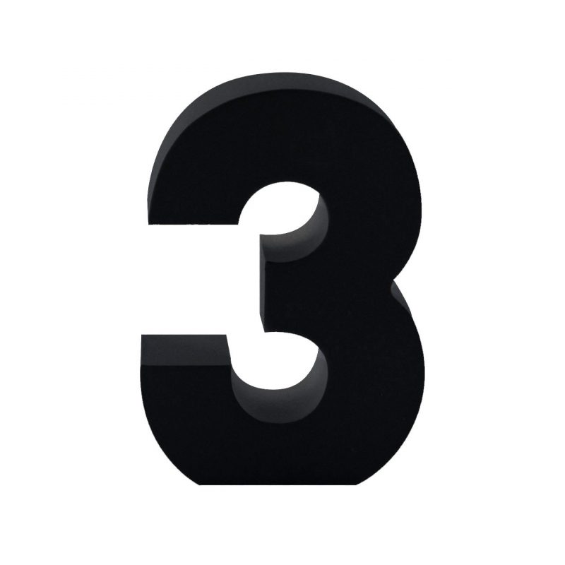 AP Letra Decorativa MDF - núm. 3  15x28  Negra