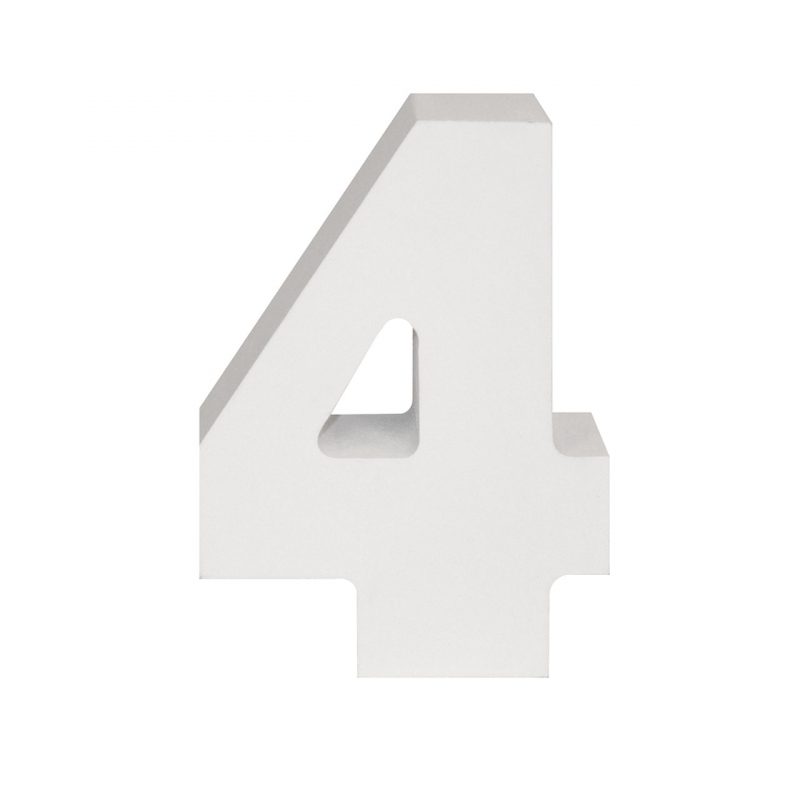 AP Letra Decorativa MDF - núm. 4  15x28  Blanca