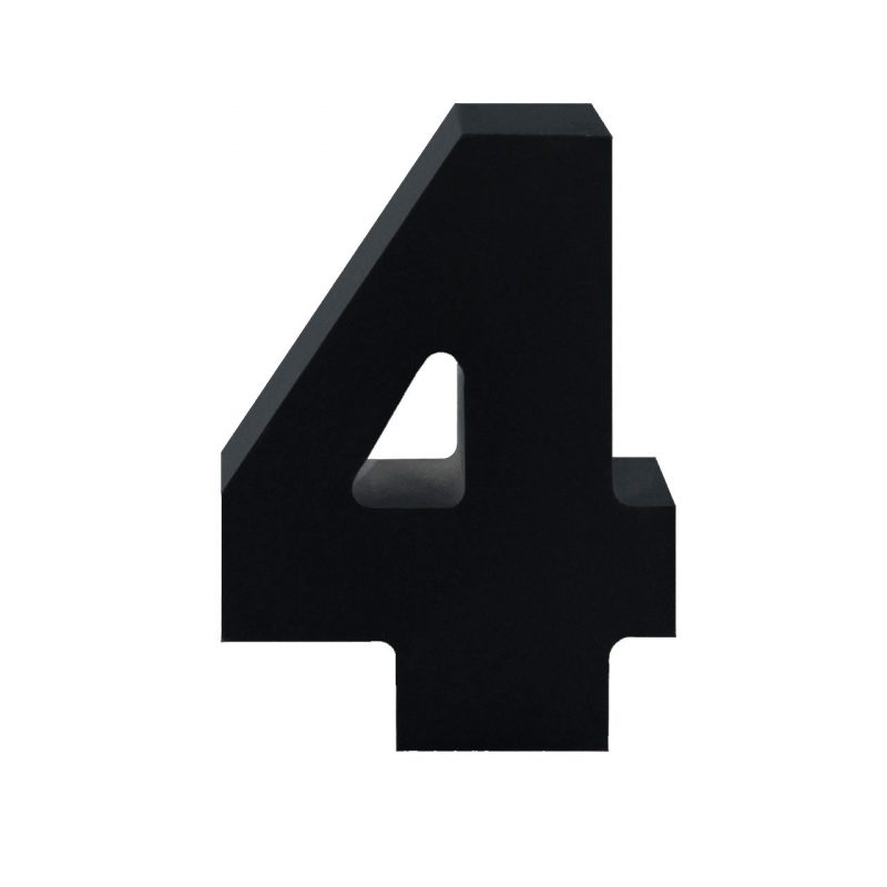 AP Letra Decorativa MDF - núm. 4  15x28  Negra