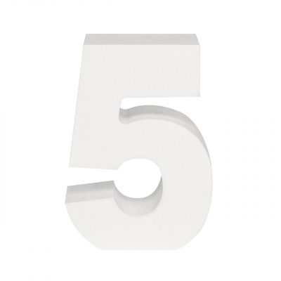 AP Letra Decorativa MDF - núm. 5  15x28  Blanca