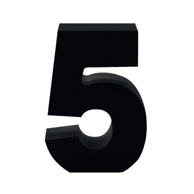 AP Letra Decorativa MDF - núm. 5  15x28  Negra