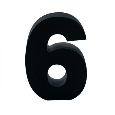 AP Letra Decorativa MDF - núm. 6  15x28  Negra