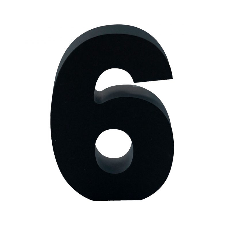 AP Letra Decorativa MDF - núm. 6  15x28  Negra