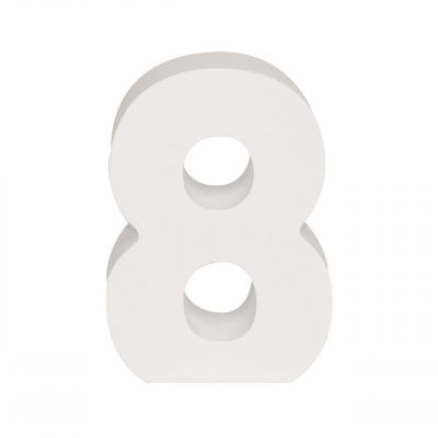 AP Letra Decorativa MDF - núm. 8  15x28  Blanca