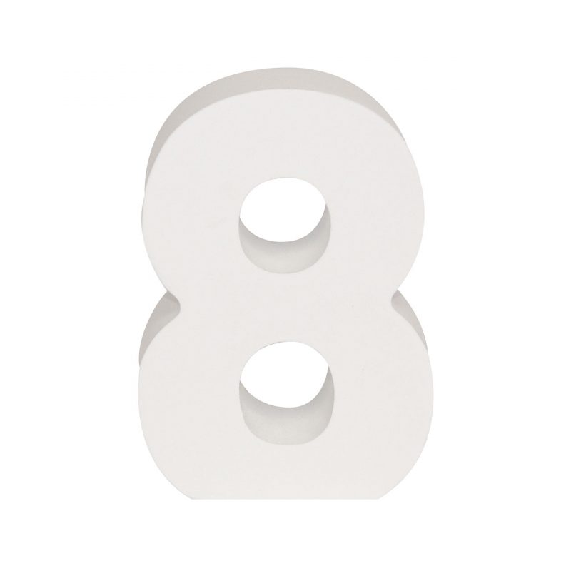 AP Letra Decorativa MDF - núm. 8  15x28  Blanca