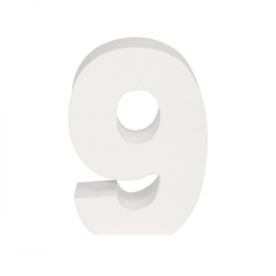 AP Letra Decorativa MDF - núm. 9   7x10  Blanca