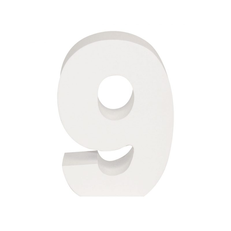 AP Letra Decorativa MDF - núm. 9  15x28  Blanca
