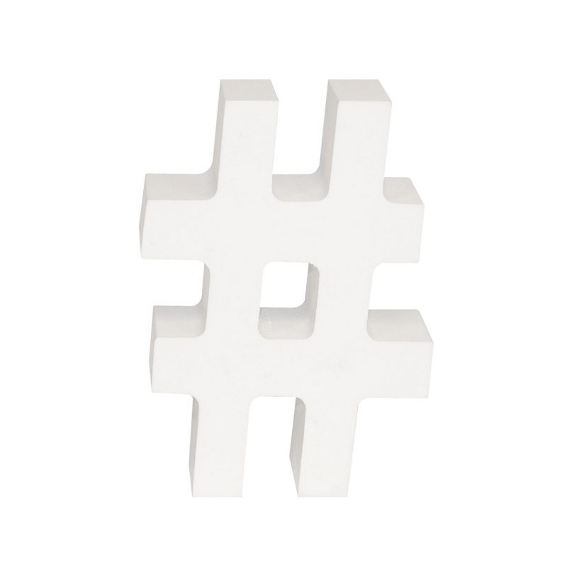 AP Letra Decorativa MDF - Simb. # 7x10  Blanca