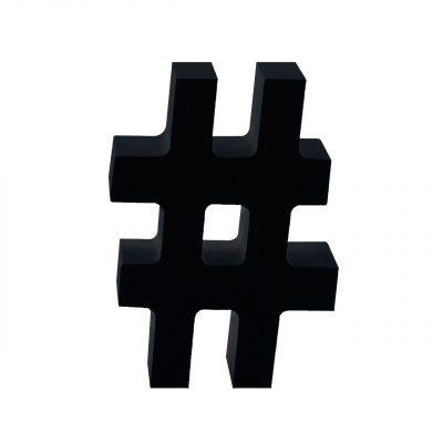 AP Letra Decorativa MDF - Simb. # 7x10  Negra